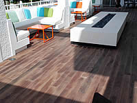 Ipe Decking, slightly weathered, in a commercial application